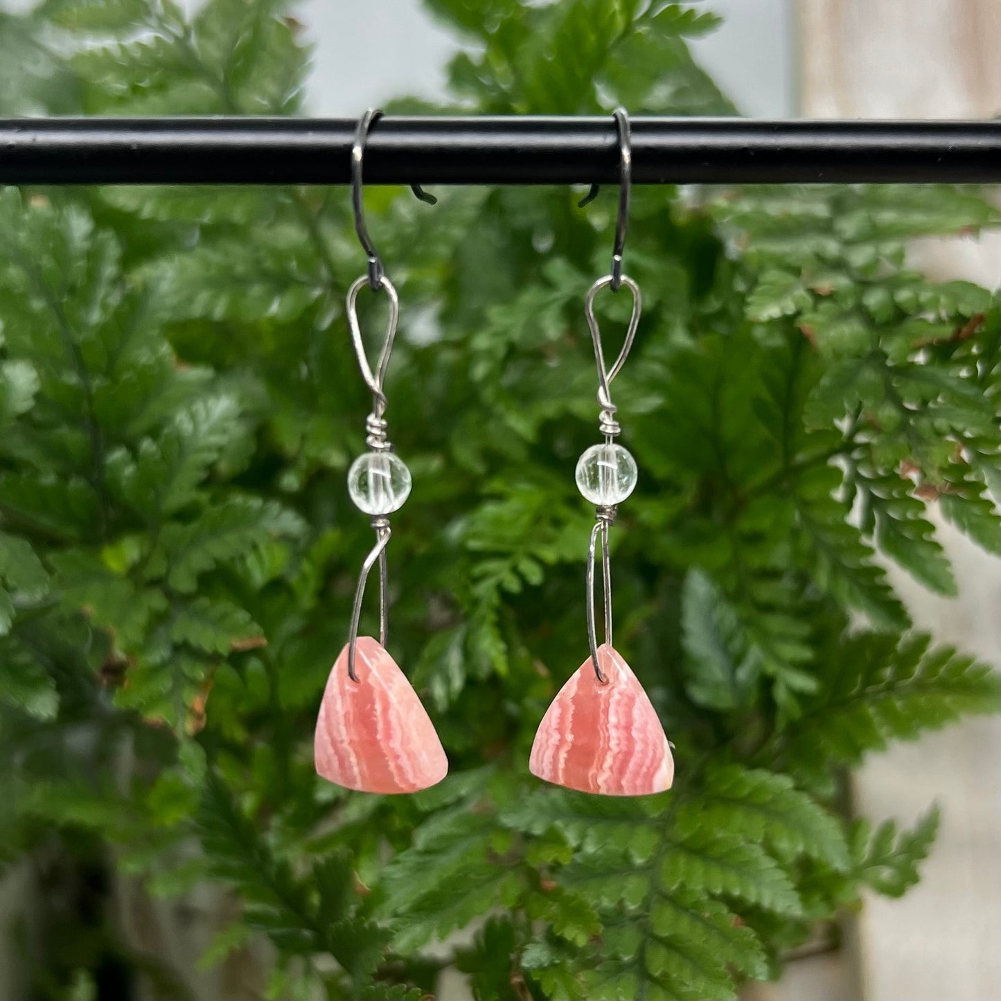 Faceted Rhodochrosite Silver Earrings: Self-expression ∙ Emotional Trauma Healing ∙ New Pathways