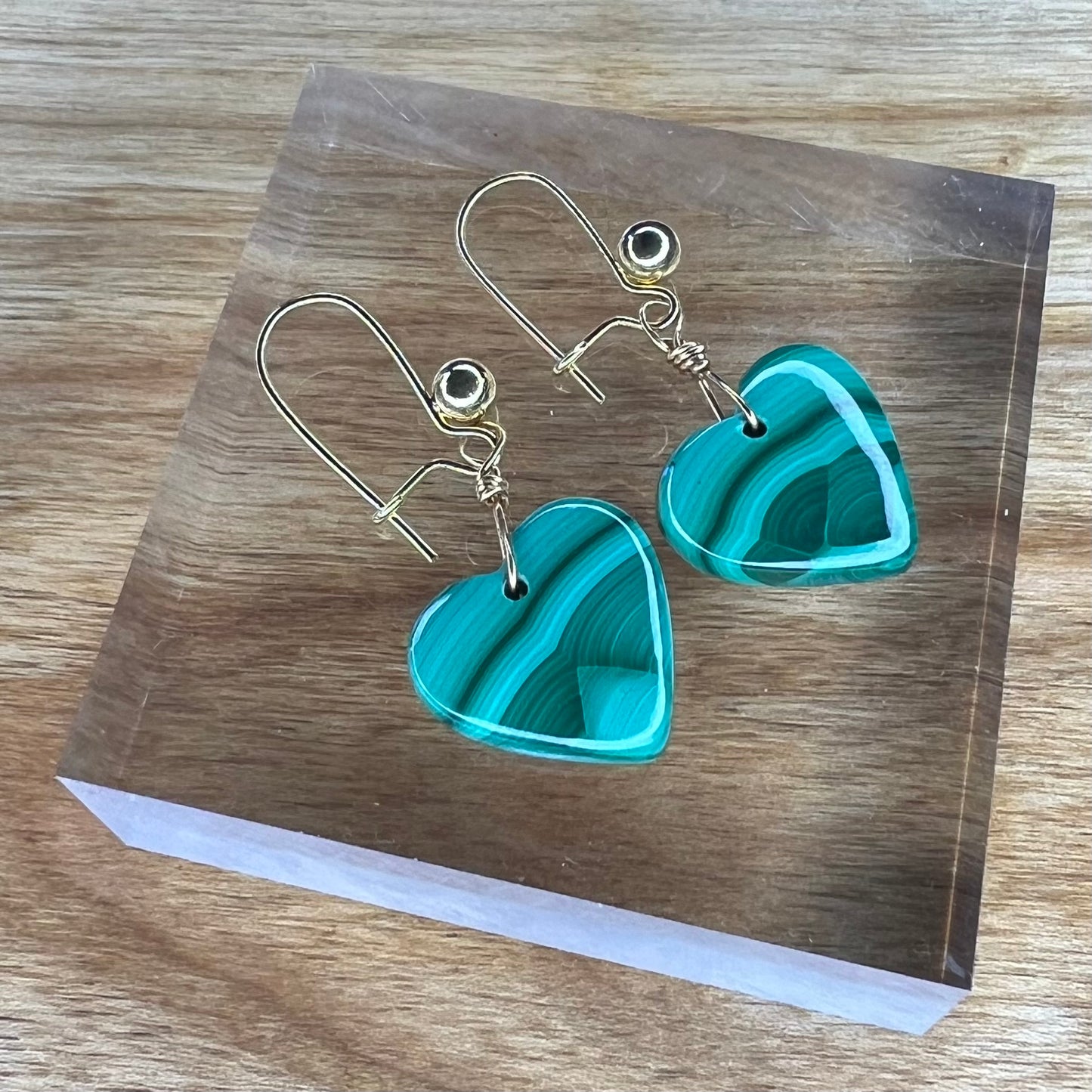 Malachite Heart Earrings: Transformation ∙ Awareness ∙ Emotional Healing