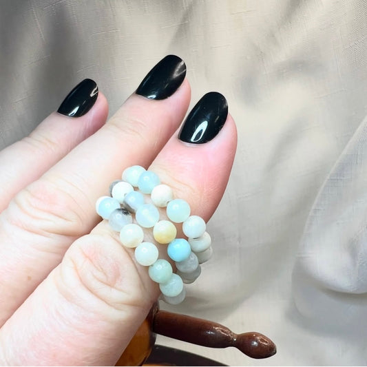 Amazonite Beaded Stretch Ring