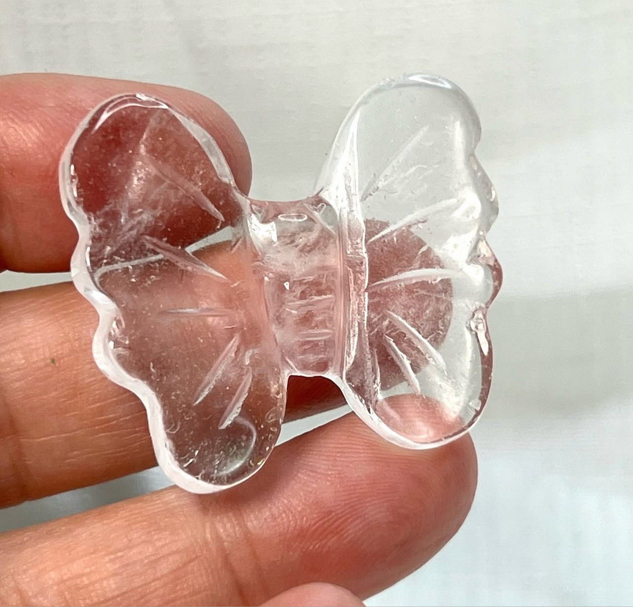Clear Quartz Butterfly Carving