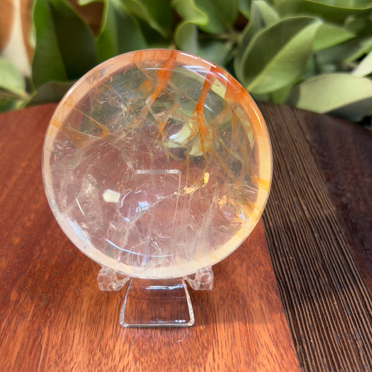 Golden Healer Quartz Dish | Sphere Stand