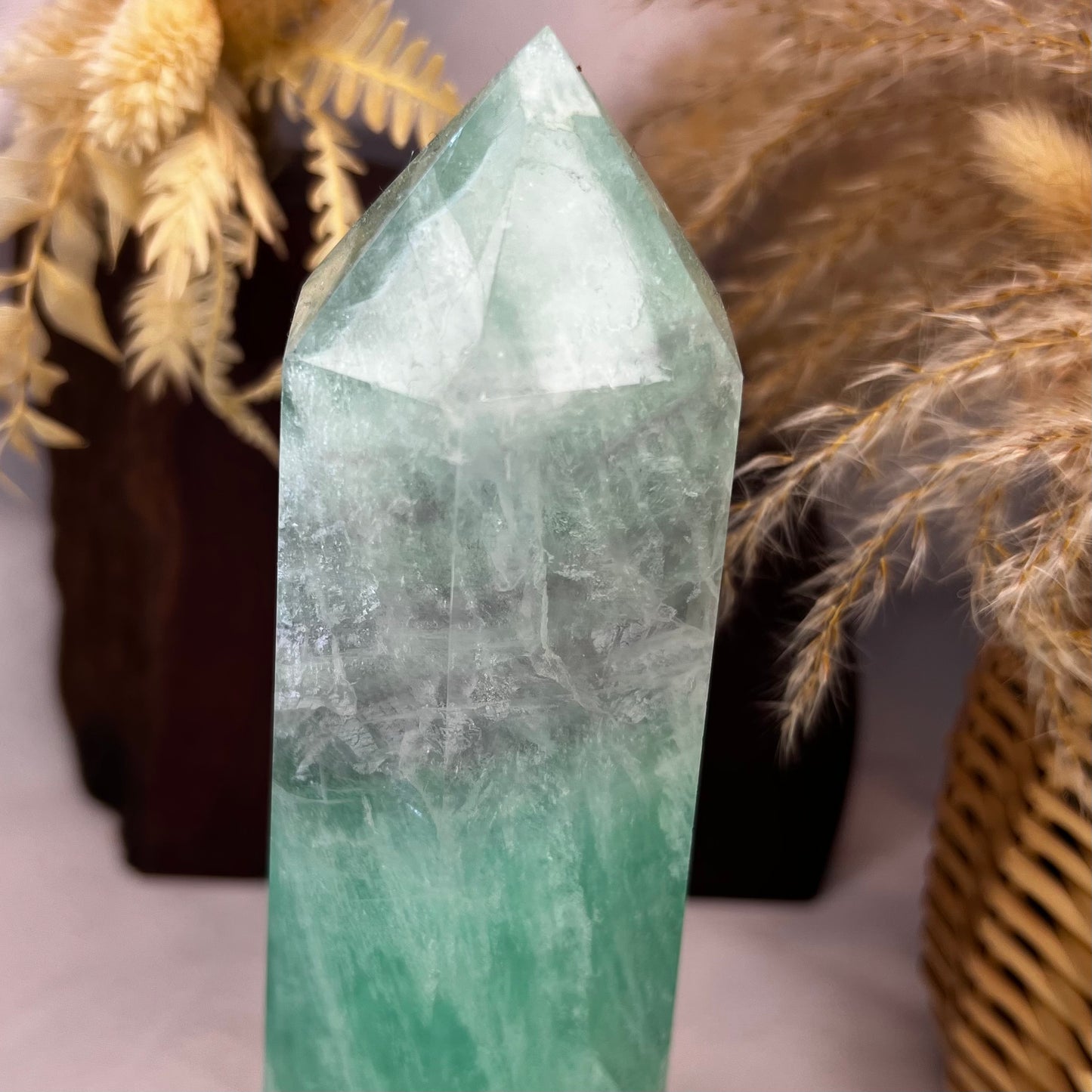 Extra Large Seafoam Green Fluorite Tower - 1.2kg