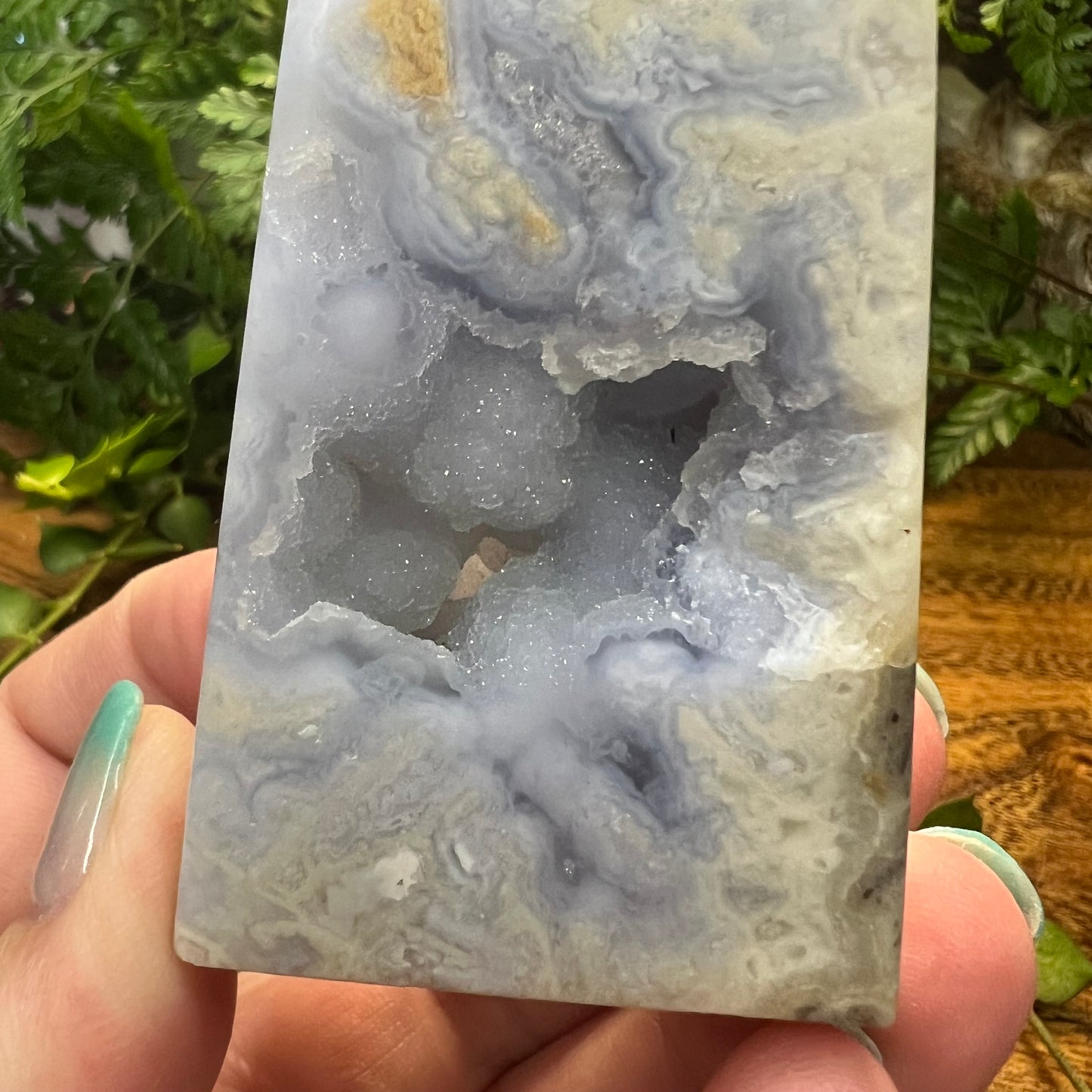 Blue Lace Agate Druzy Tower