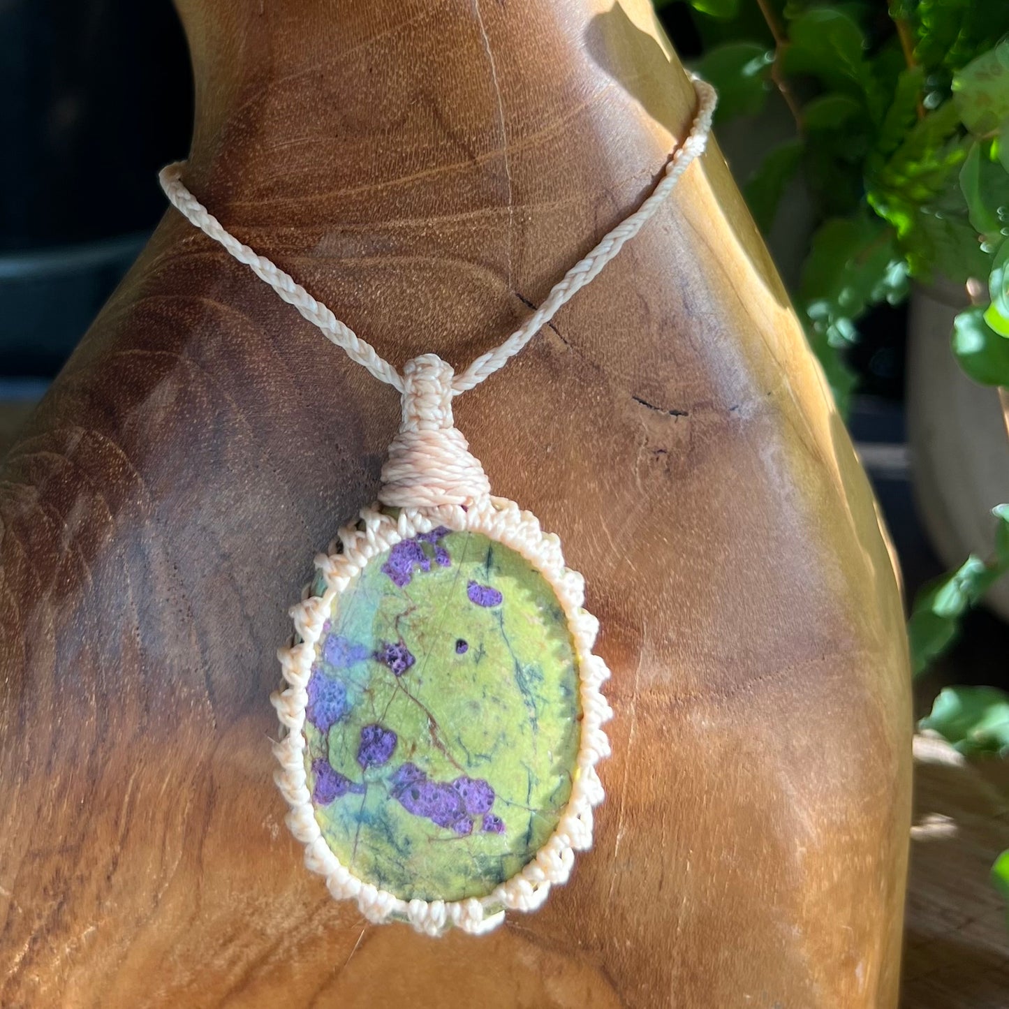 Tasmanian Atlantisite with Brass Macrame Necklace