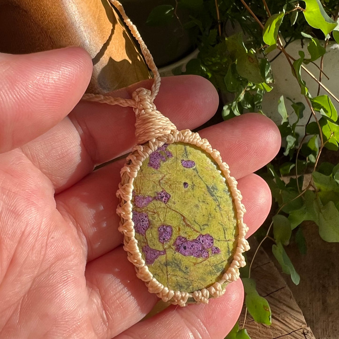 Tasmanian Atlantisite with Brass Macrame Necklace