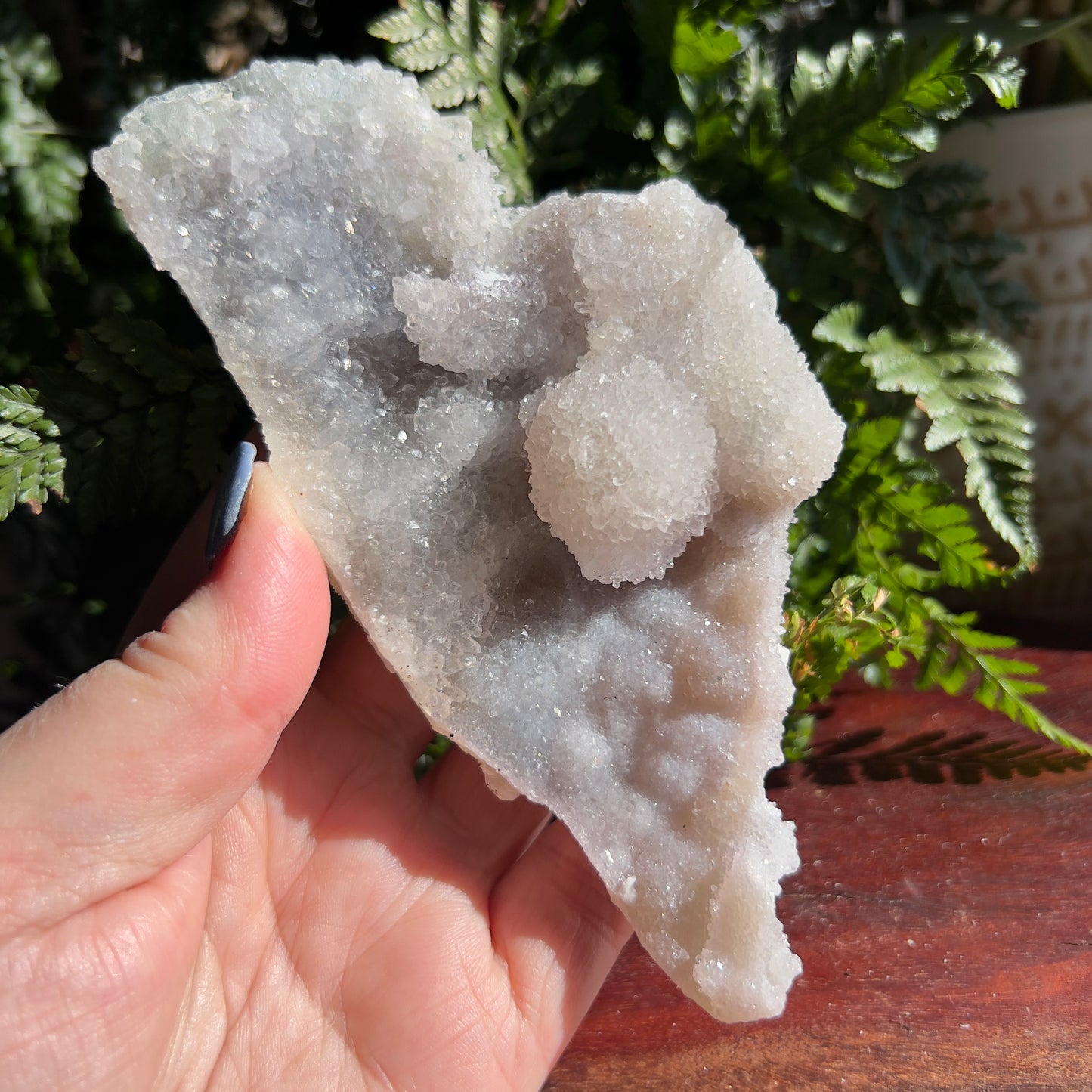 Pale Amethyst Cluster on thin matrix with stalactite growth