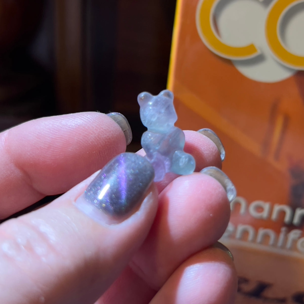 Mini Fluorite Carving: Angry Bear