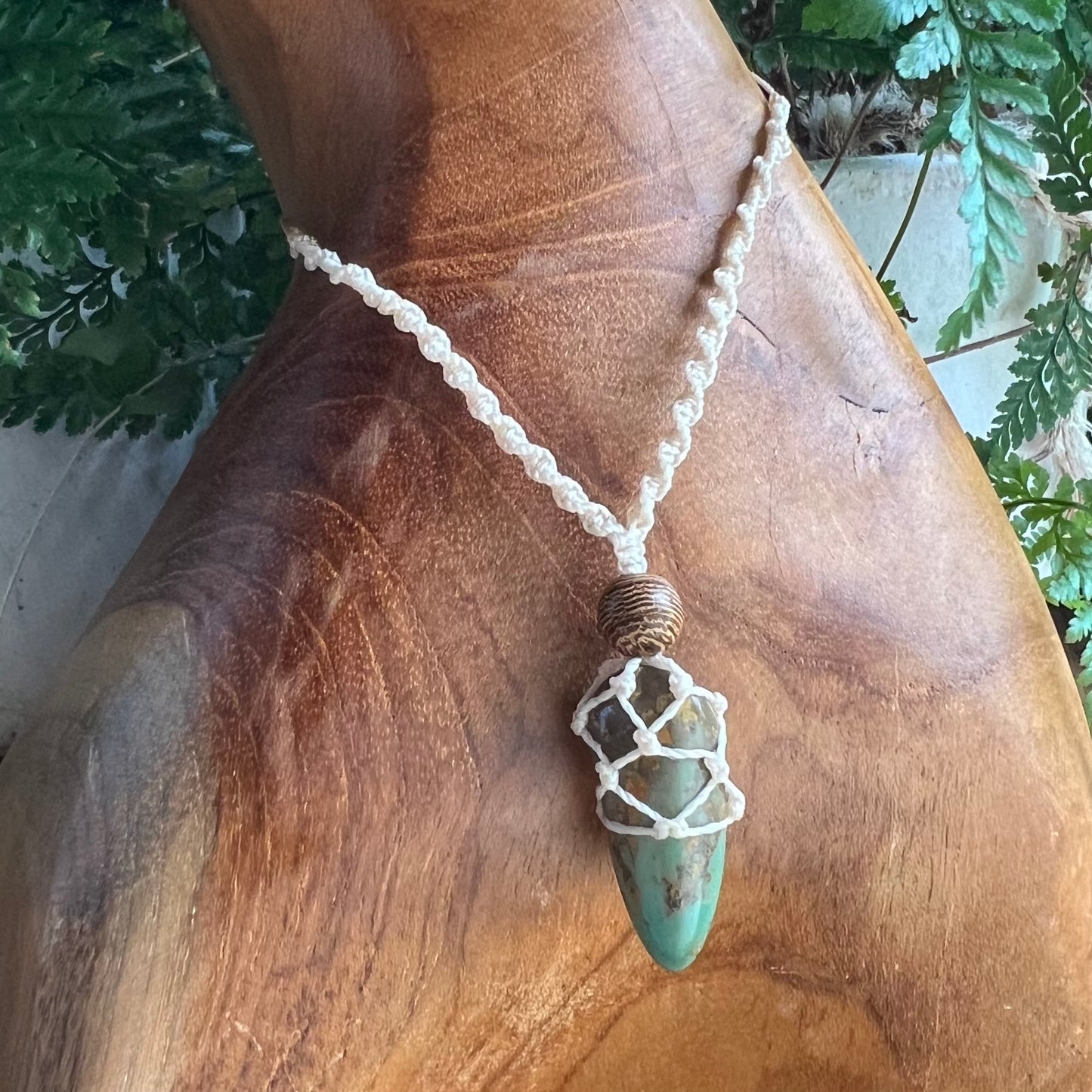 Arizona Turquoise Petite macrame Crystal Necklace