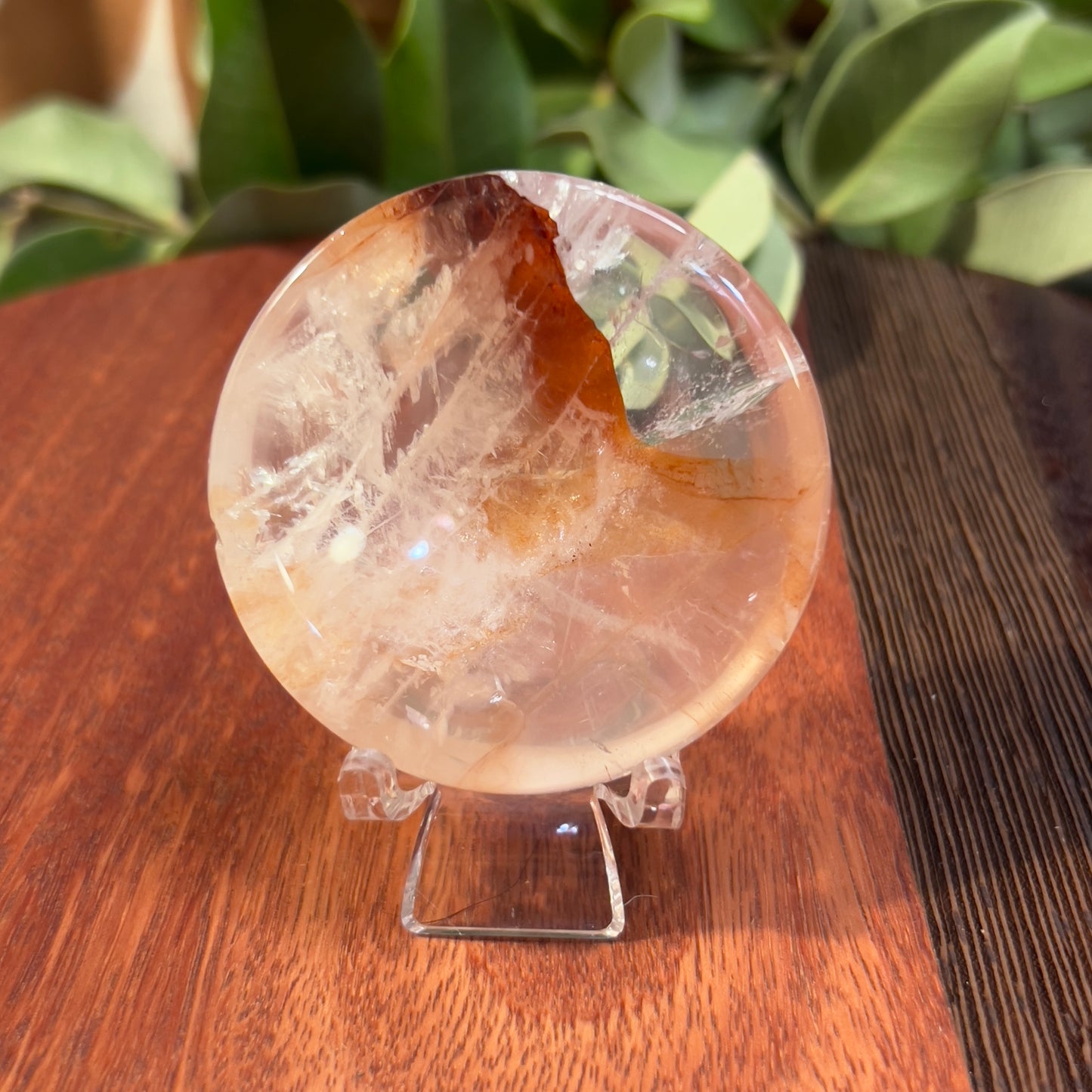 Fire Quartz Ring Dish | Sphere Stand
