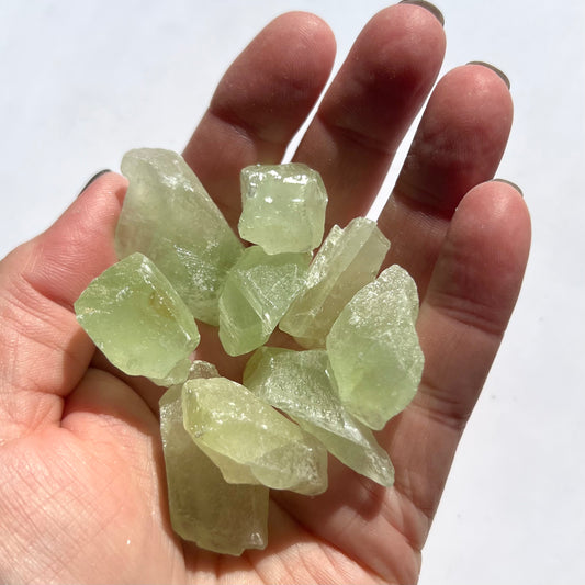 Green Calcite rough chunks