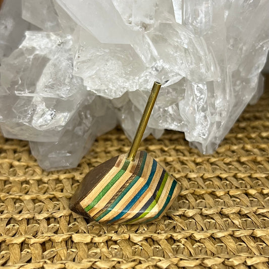Handmade, unique recycled skateboard and brass incense holder for stick incense