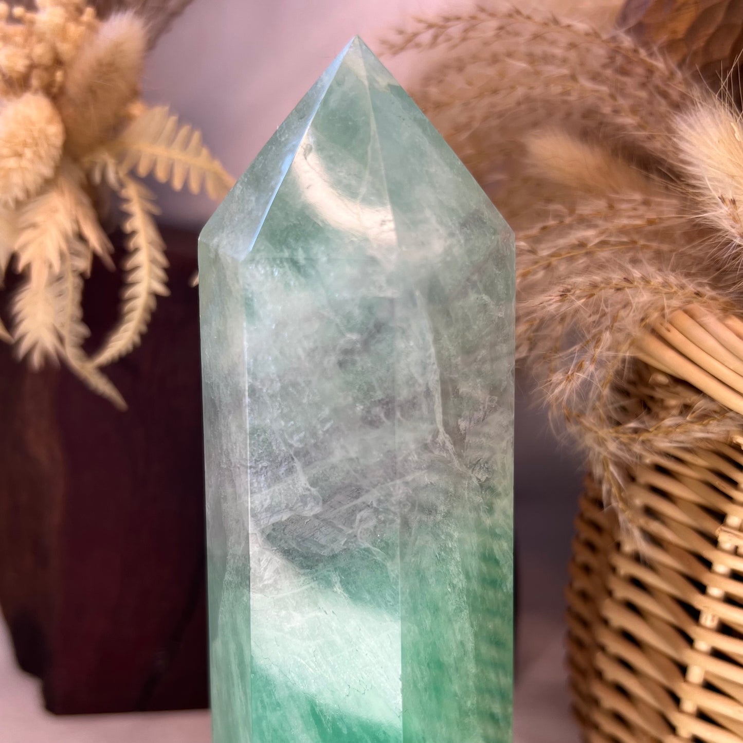 Extra Large Seafoam Green Fluorite Tower