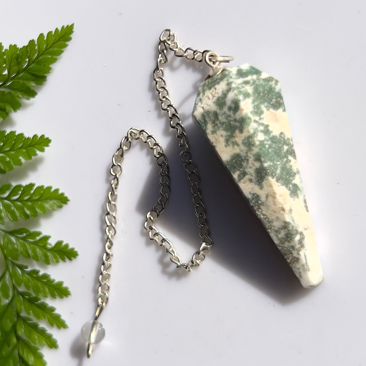Tree Agate Pendulum -Tree Agate is a crystal of stability and stamina