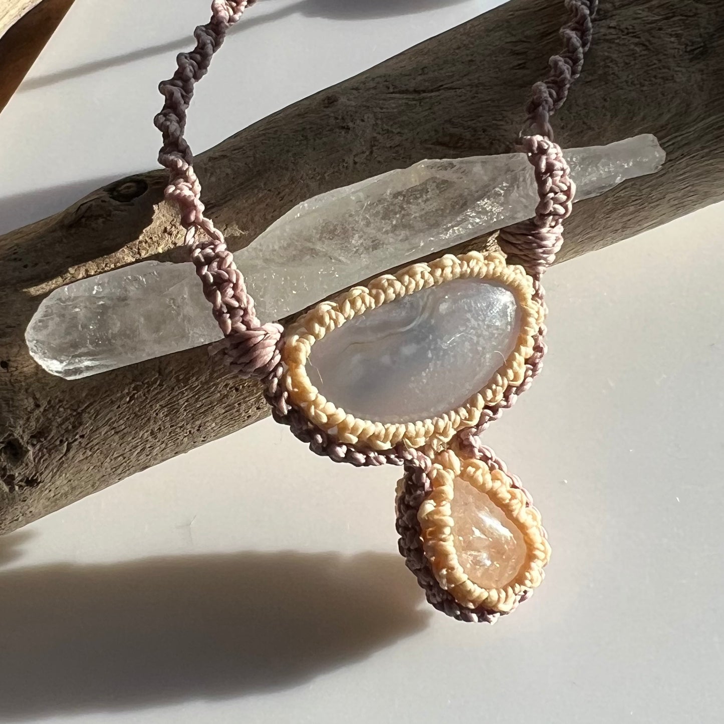 ‘Kumari - Elinahi’ Lemurian Root Quartz with Blue Chalcedony Talisman (v)