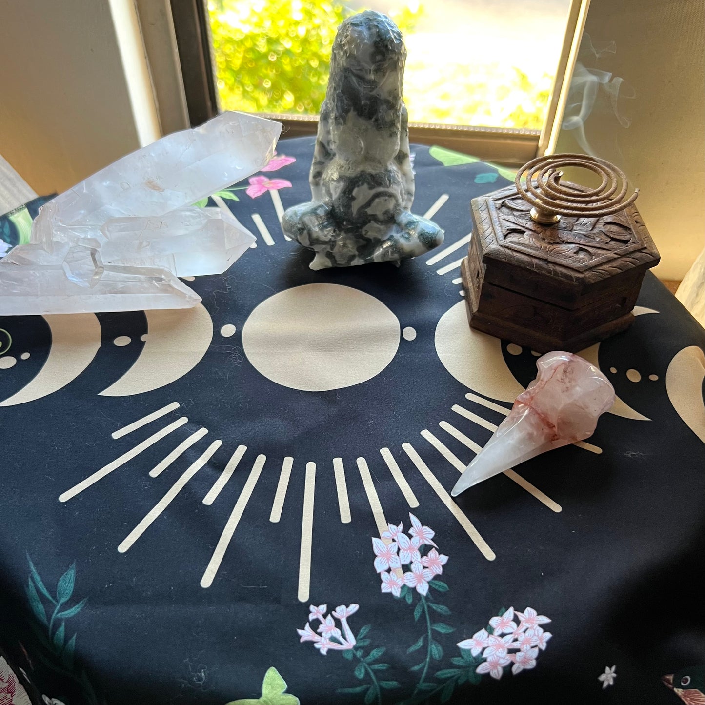 Altar Cloth - Botanical Moon Phases