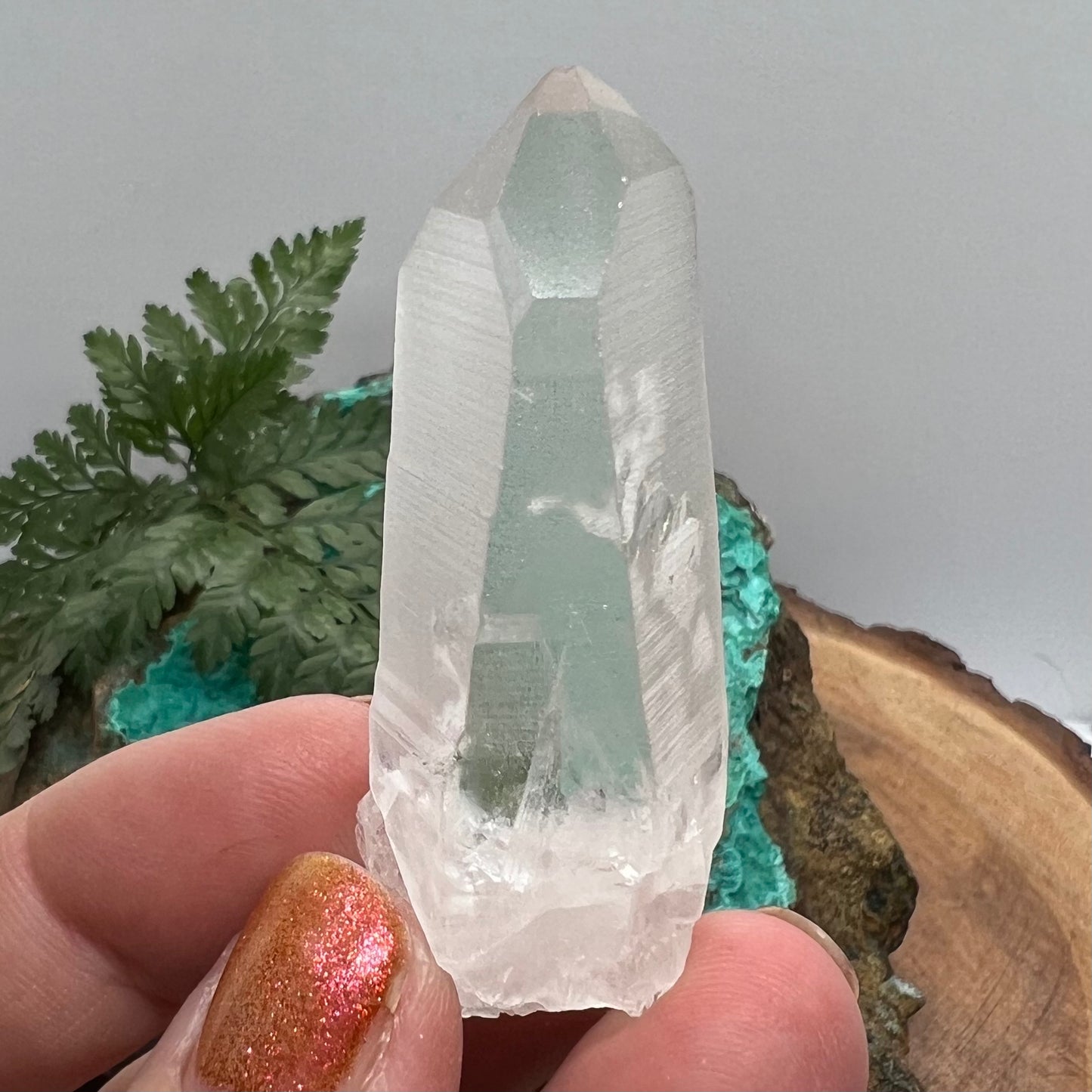 Icy Lemurian Quartz Point - Tessin habit
