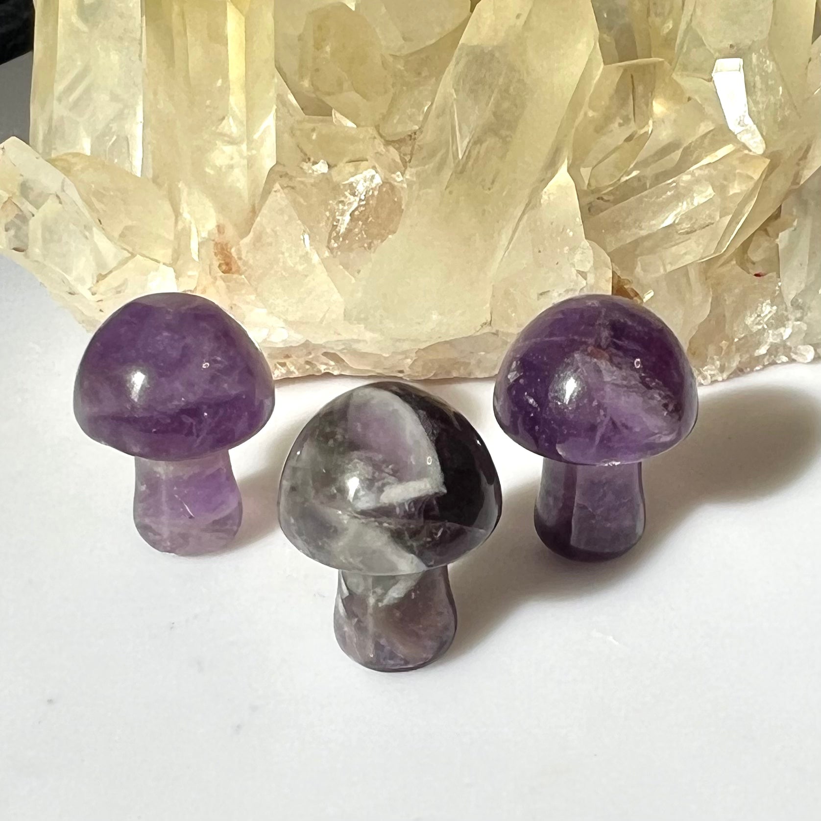 Amethyst Mini Mushroom Carvings