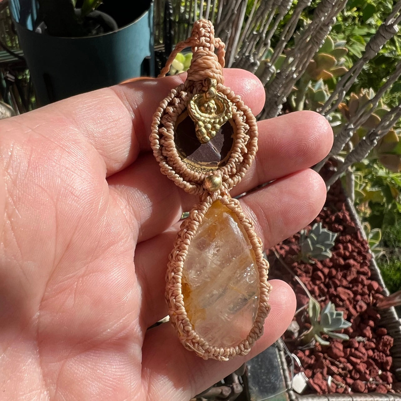 'Surya' Talisman - Australian Yowah Nut & Golden Healer Quartz
