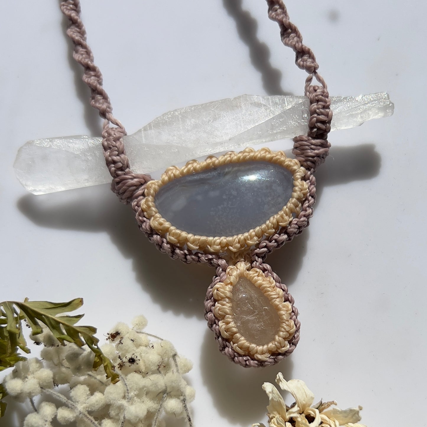 ‘Kumari - Elinahi’ Lemurian Root Quartz with Blue Chalcedony Talisman (v)