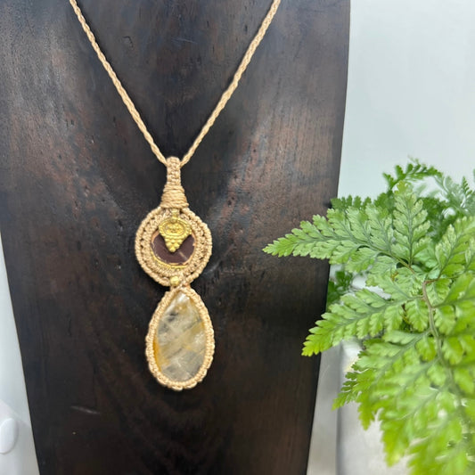 'Surya' Talisman - Australian Yowah Nut & Golden Healer Quartz