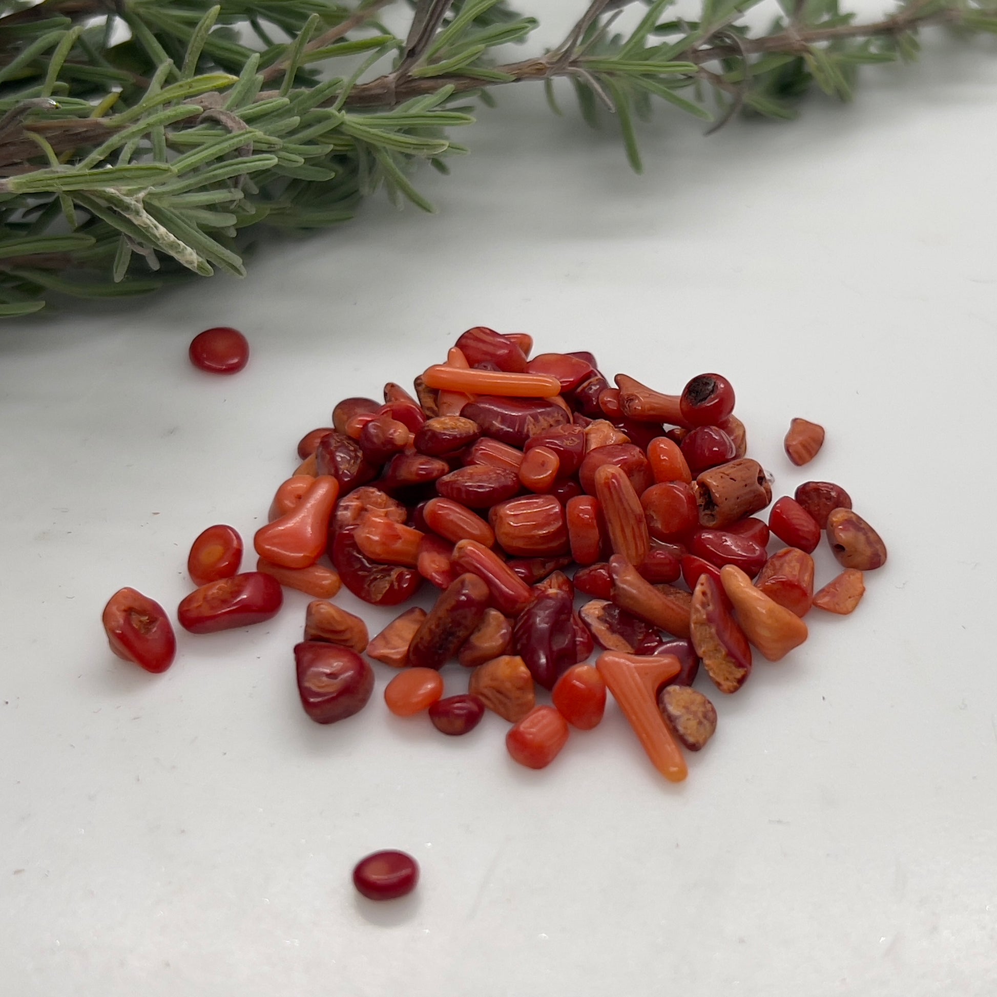 Red Coral Crystal Chips