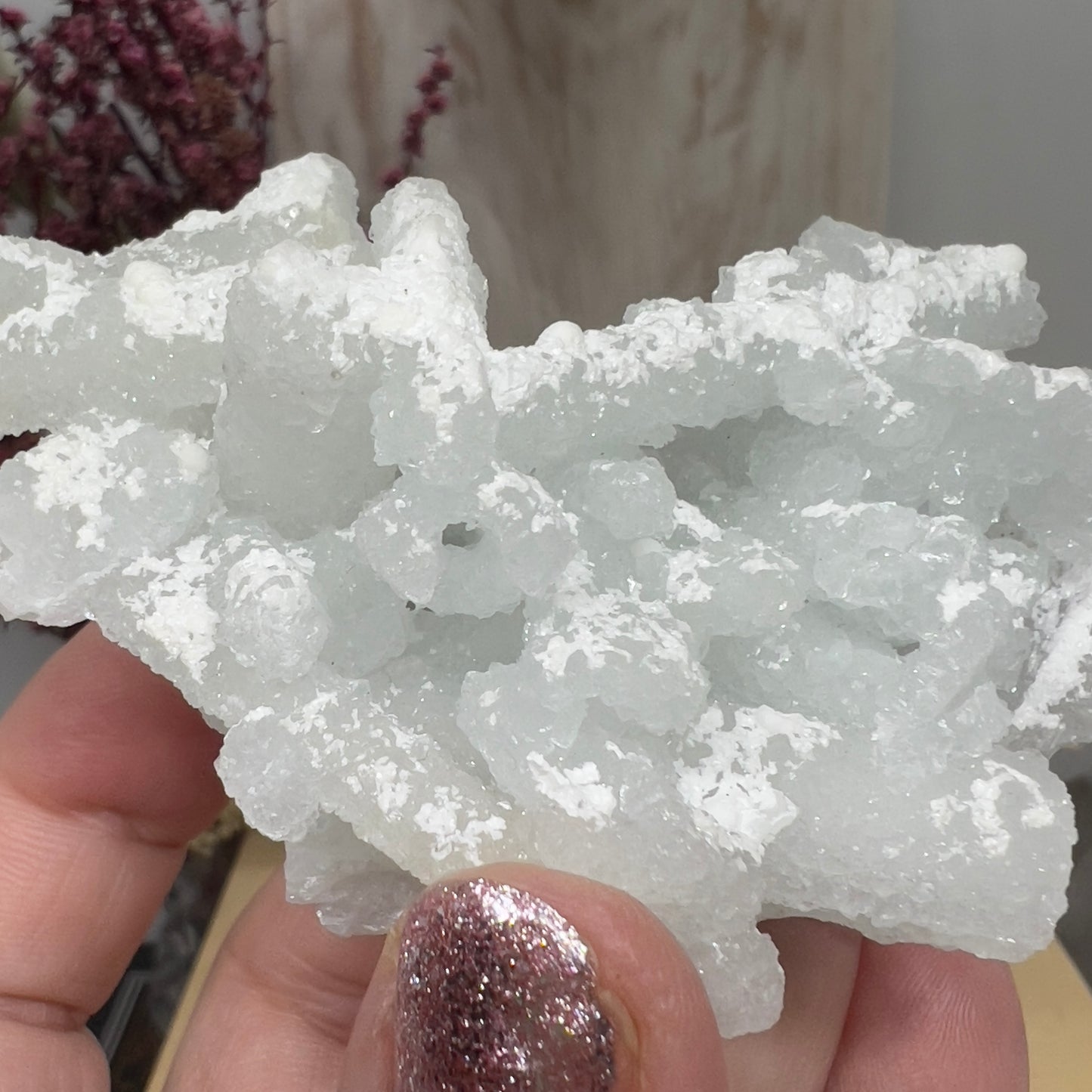 Prehnite after Laumontite Pseudomorph Mineral Specimen