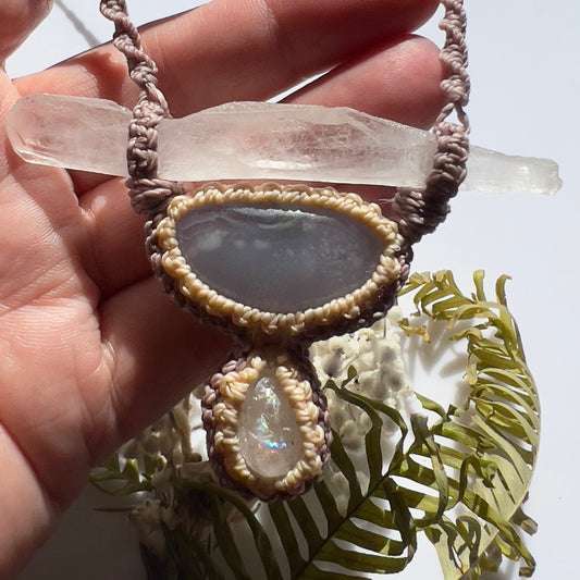‘Kumari - Elinahi’ Lemurian Root Quartz with Blue Chalcedony Talisman (v)