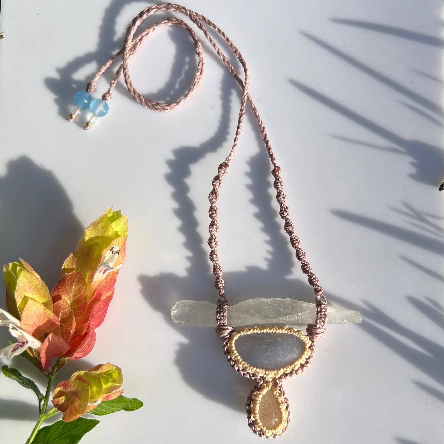 ‘Kumari - Elinahi’ Lemurian Root Quartz with Blue Chalcedony Talisman (v)