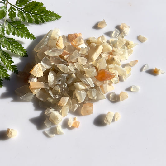 Cream Moonstone Crystal Chips