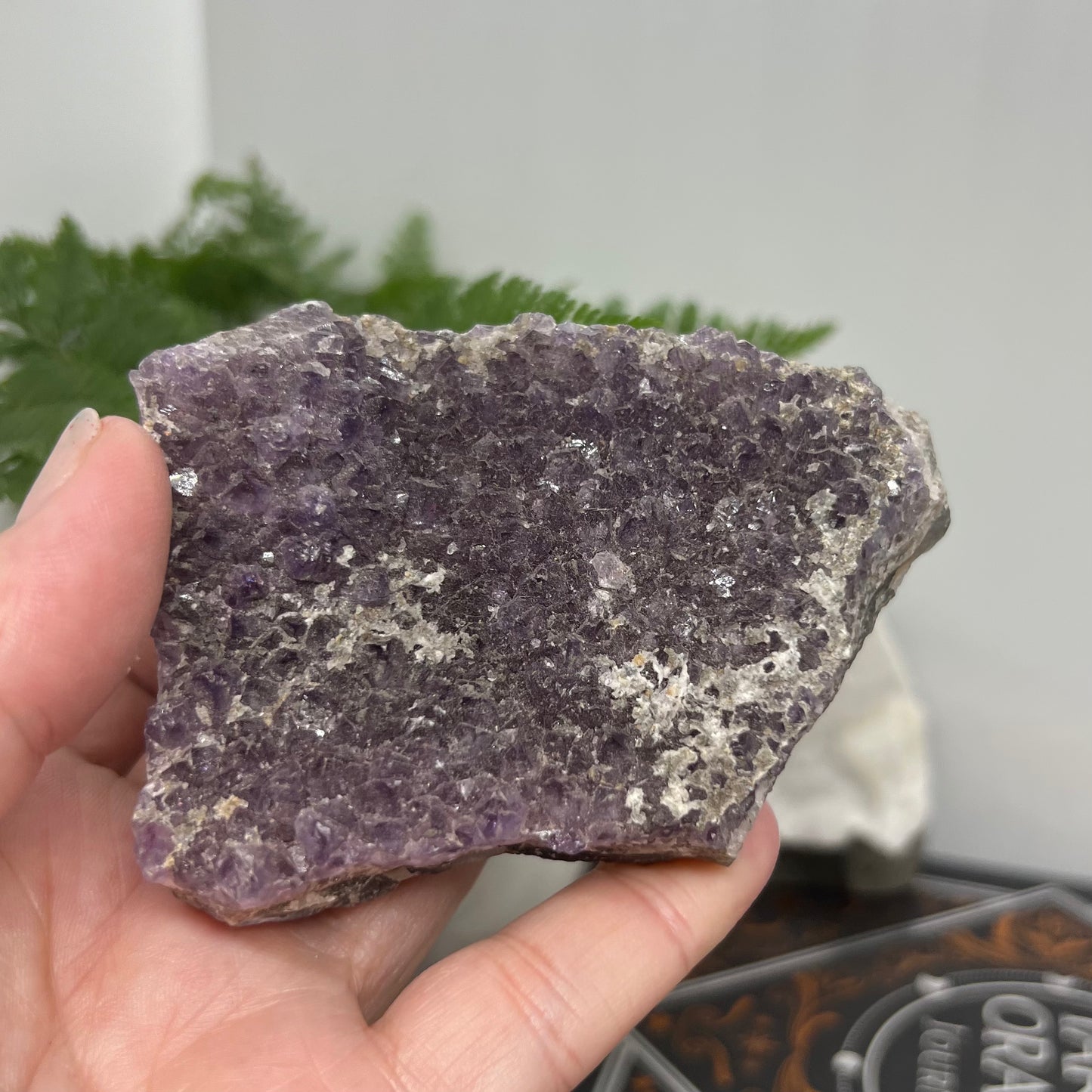Amethyst Cluster - Features growth layers & calcite coated