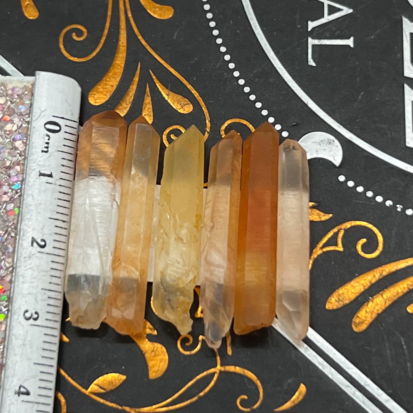 Golden Healer/Tangerine Quartz Point - 6p set for gridding or jewellery making