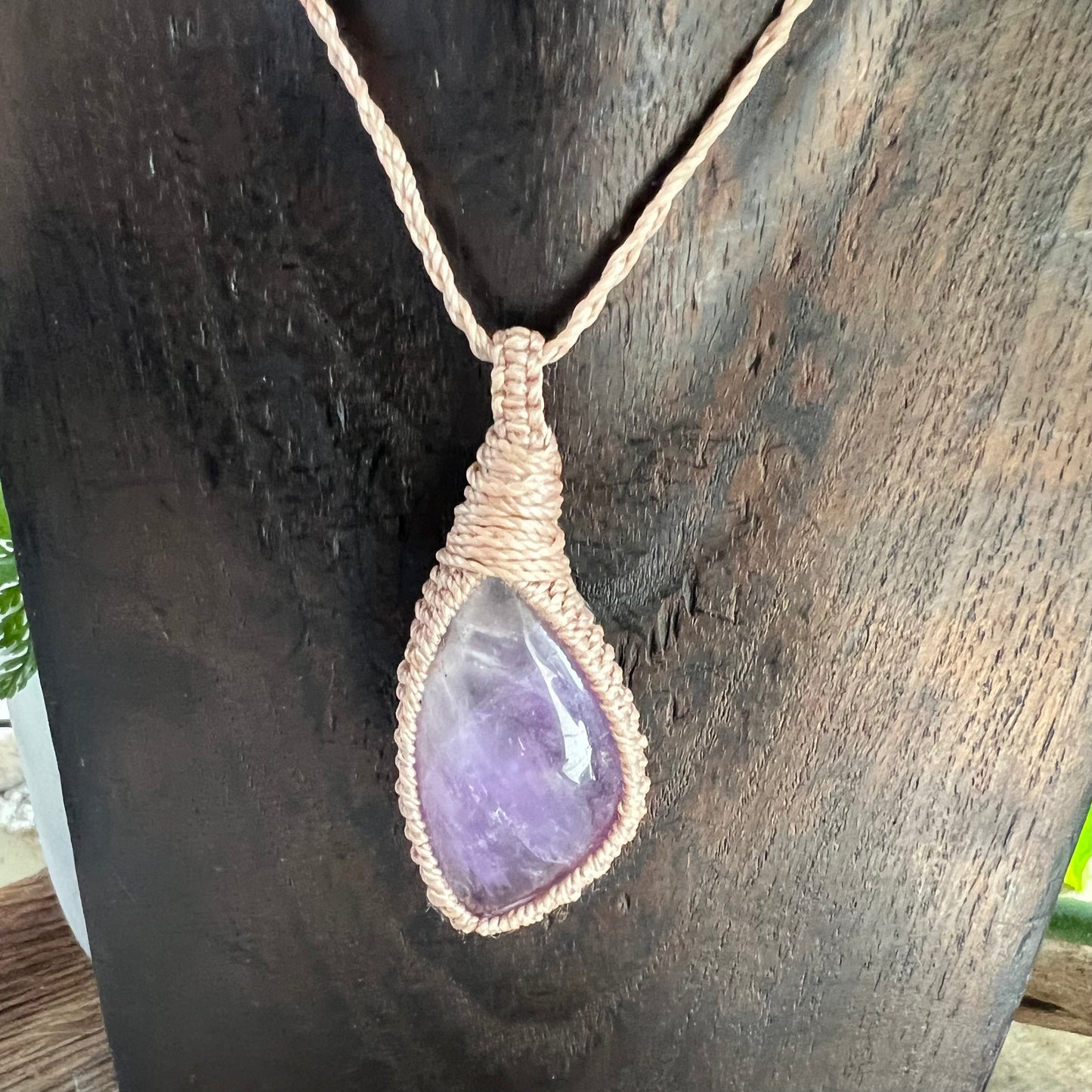 Amethyst Macrame Necklace