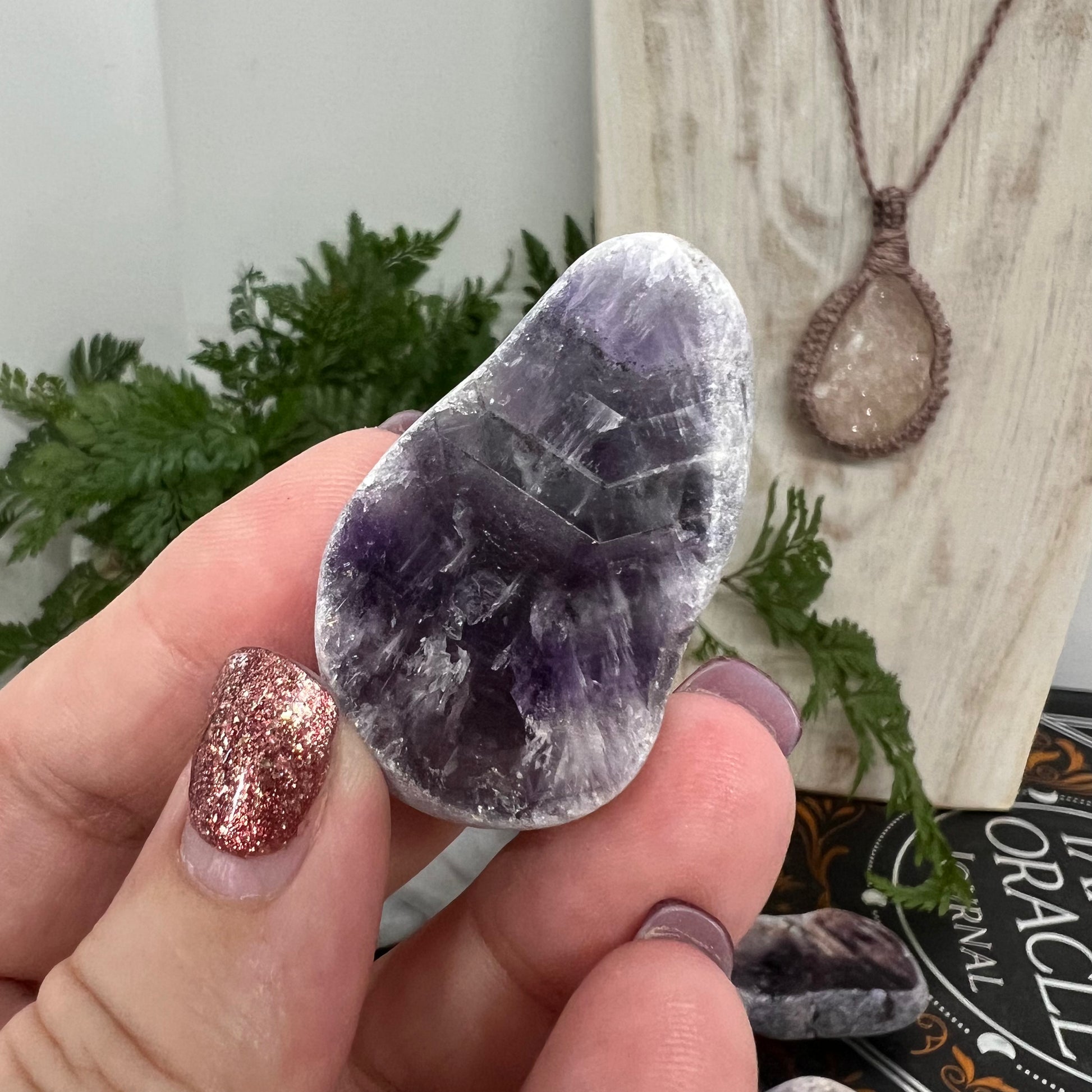 Amethyst Seer Scrying Stone, Polished face Amethyst