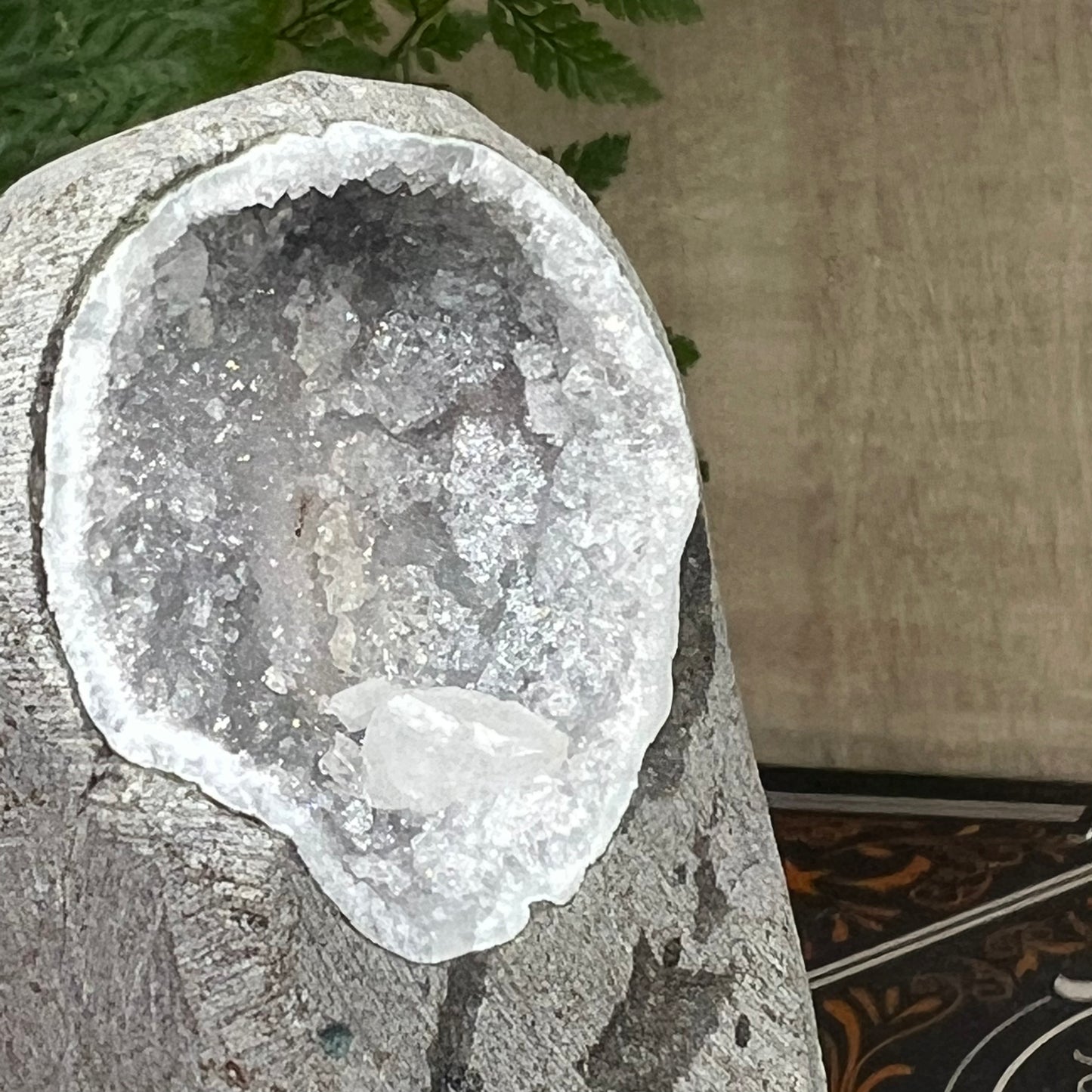 Geode Apophyllite Cluster Specimen on Matrix Zeolite