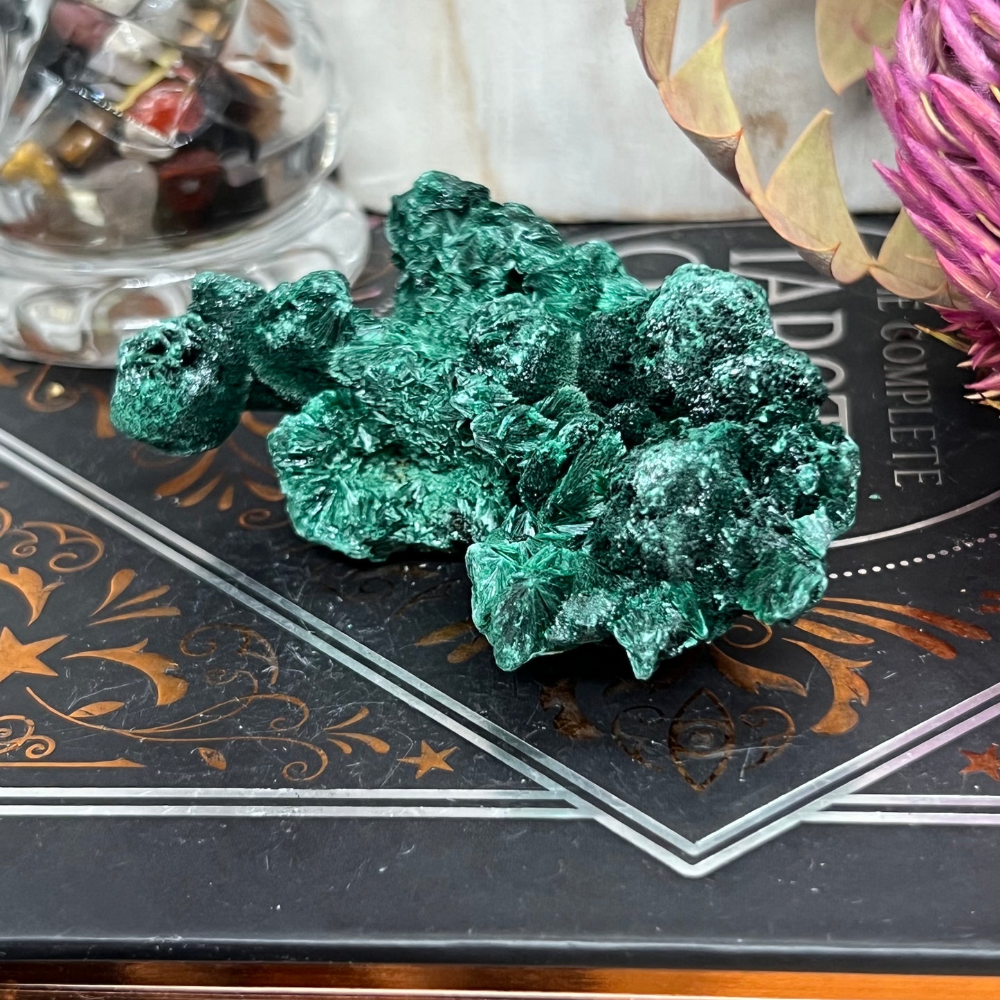 ‘Velvet’ Malachite (Congo): Botryoidal, silky fibrous specimen (106.45g)