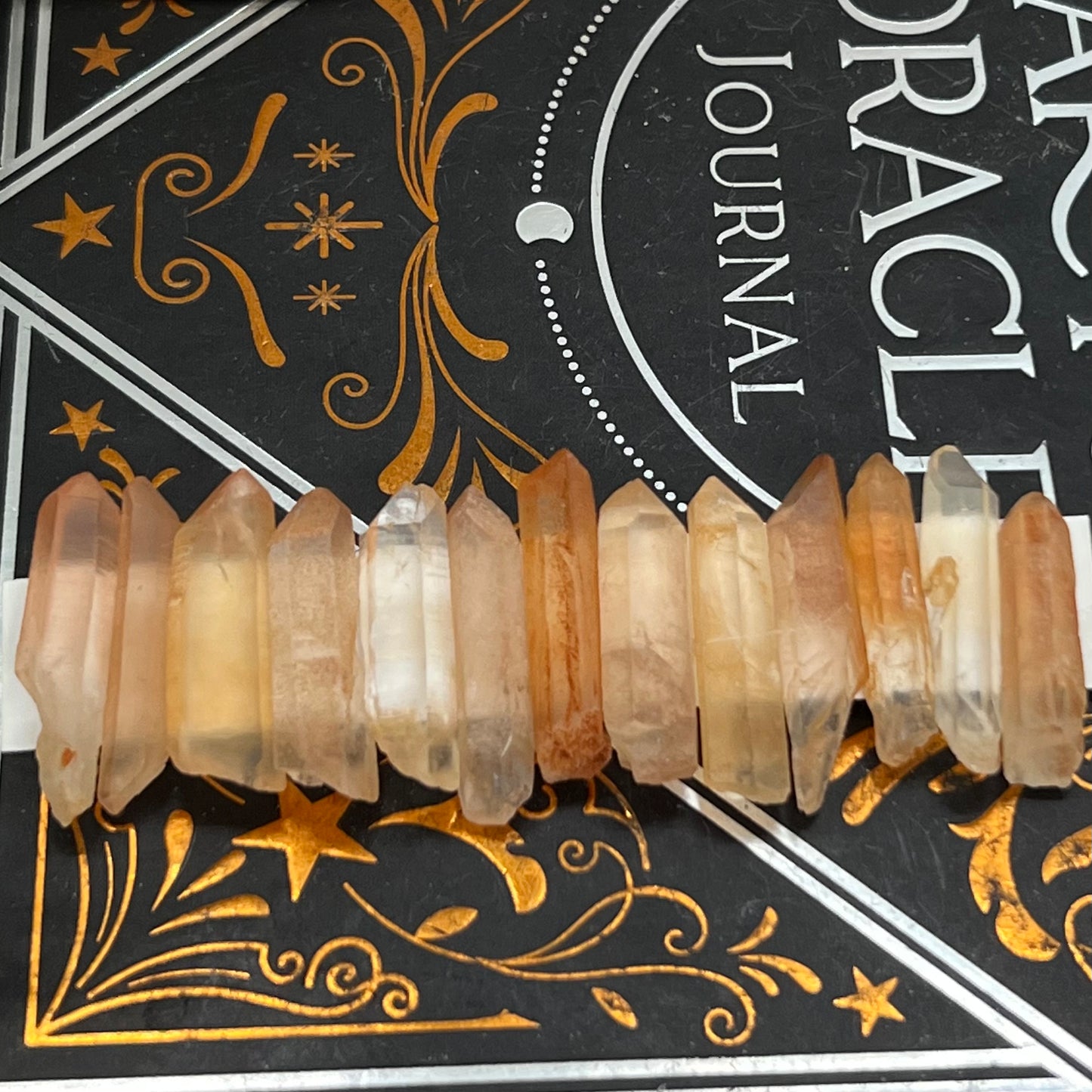 Golden Healer/Tangerine Quartz Point - 12p set for gridding or jewellery making