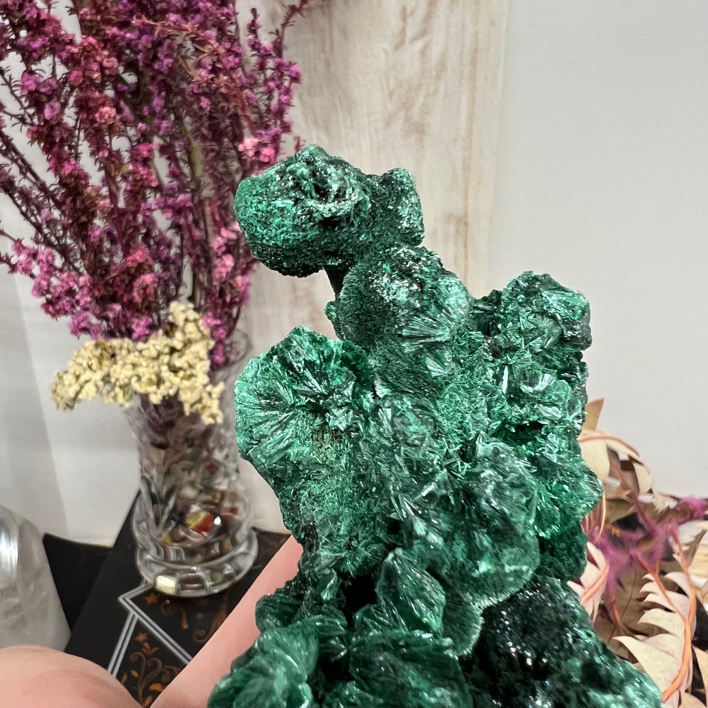 ‘Velvet’ Malachite (Congo): Botryoidal, silky fibrous specimen (106.45g)