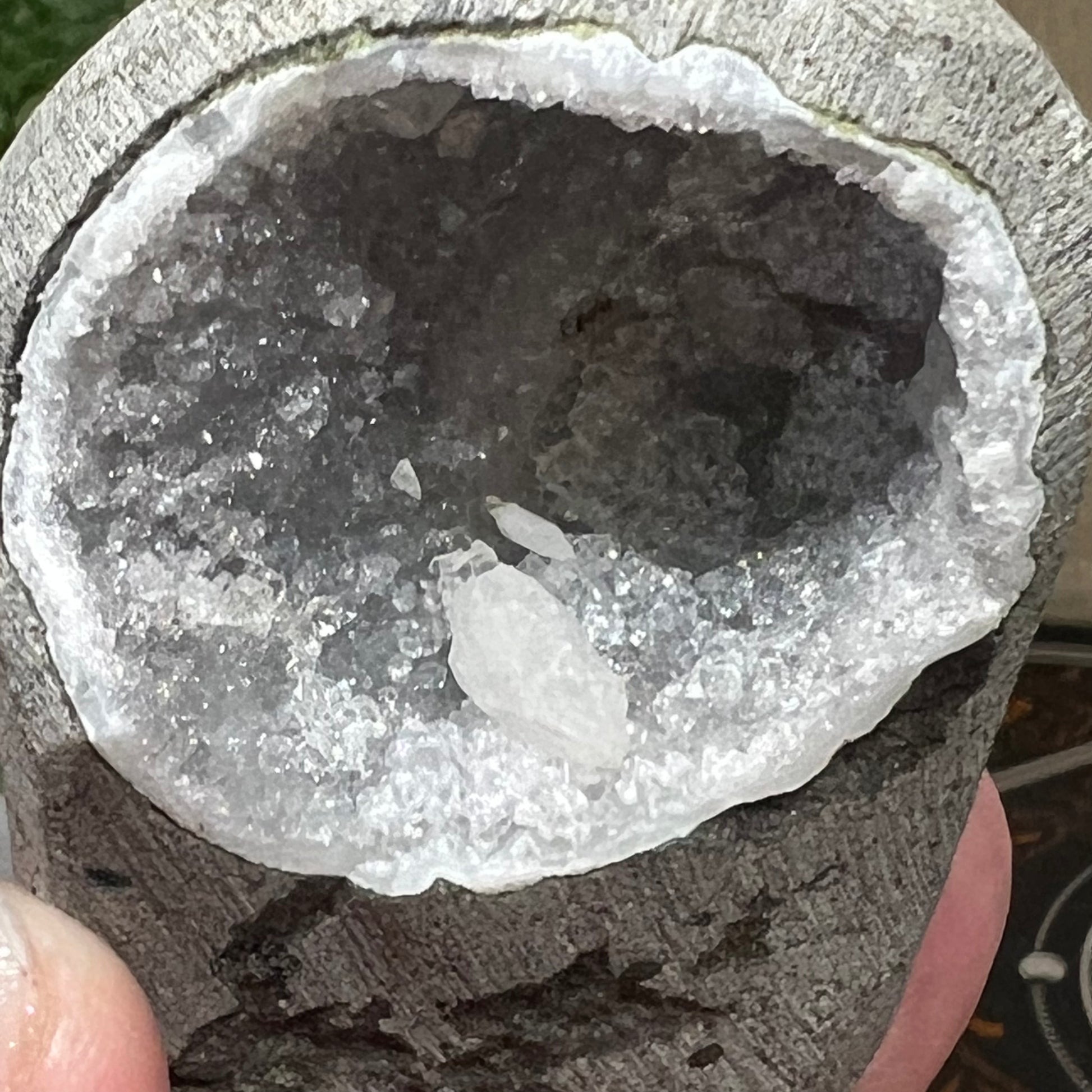 Geode Apophyllite Cluster Specimen on Matrix Zeolite