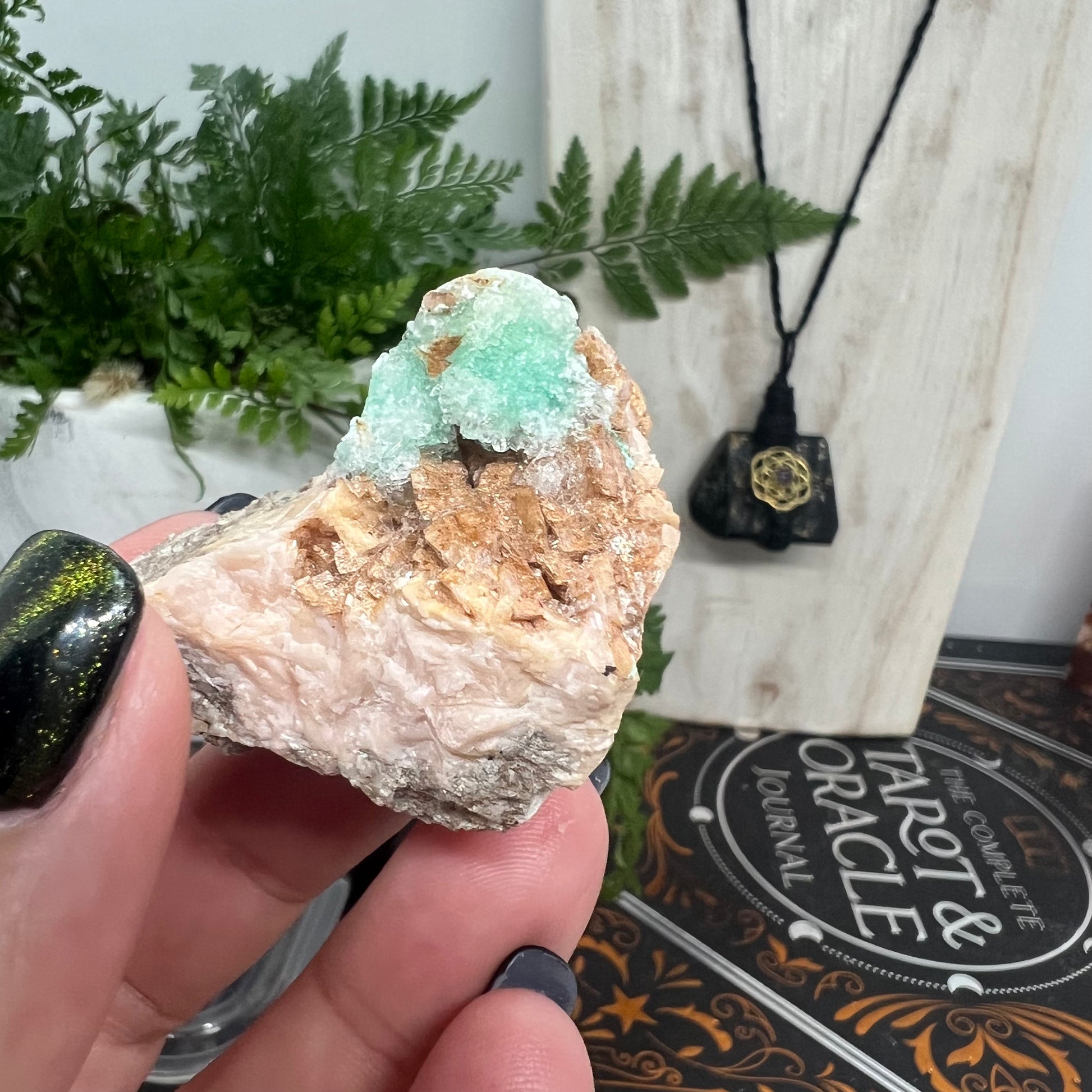 Rosasite on Dolomite Matrix - rough Mineral Specimen