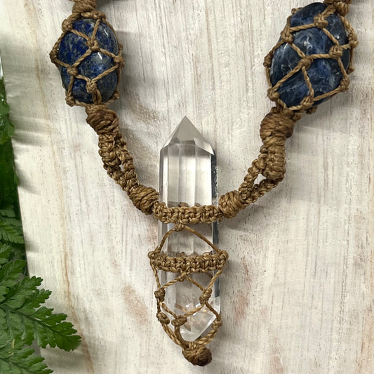 'Truth Seeker' Talisman - Dumortierite/Sodalite/Lapis Lazuli/Blue Quartz/Clear Quartz