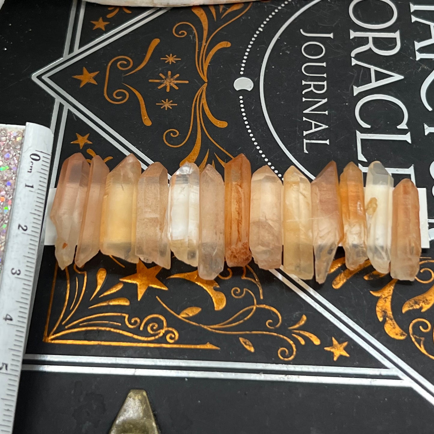 Golden Healer/Tangerine Quartz Point - 12p set for gridding or jewellery making