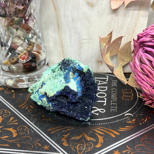 Azurite with Malachite & Chrysocolla Rough Specimen (China) (120g)