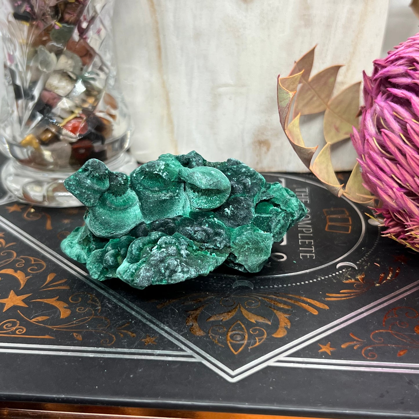 ‘Velvet’ Malachite (Congo): Botryoidal, silky fibrous specimen (157.16g)