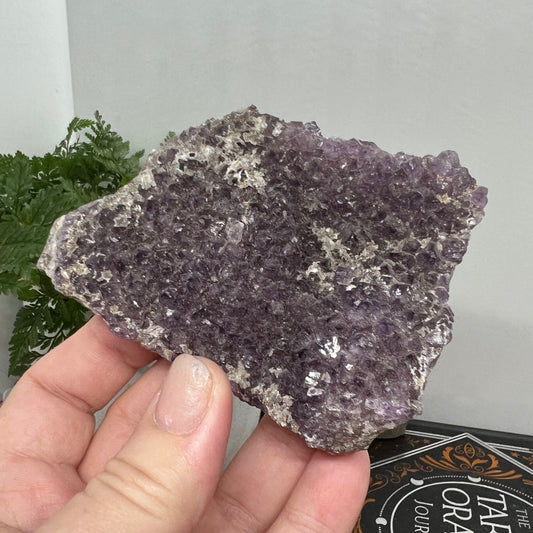 Amethyst Cluster - Features growth layers & calcite coated