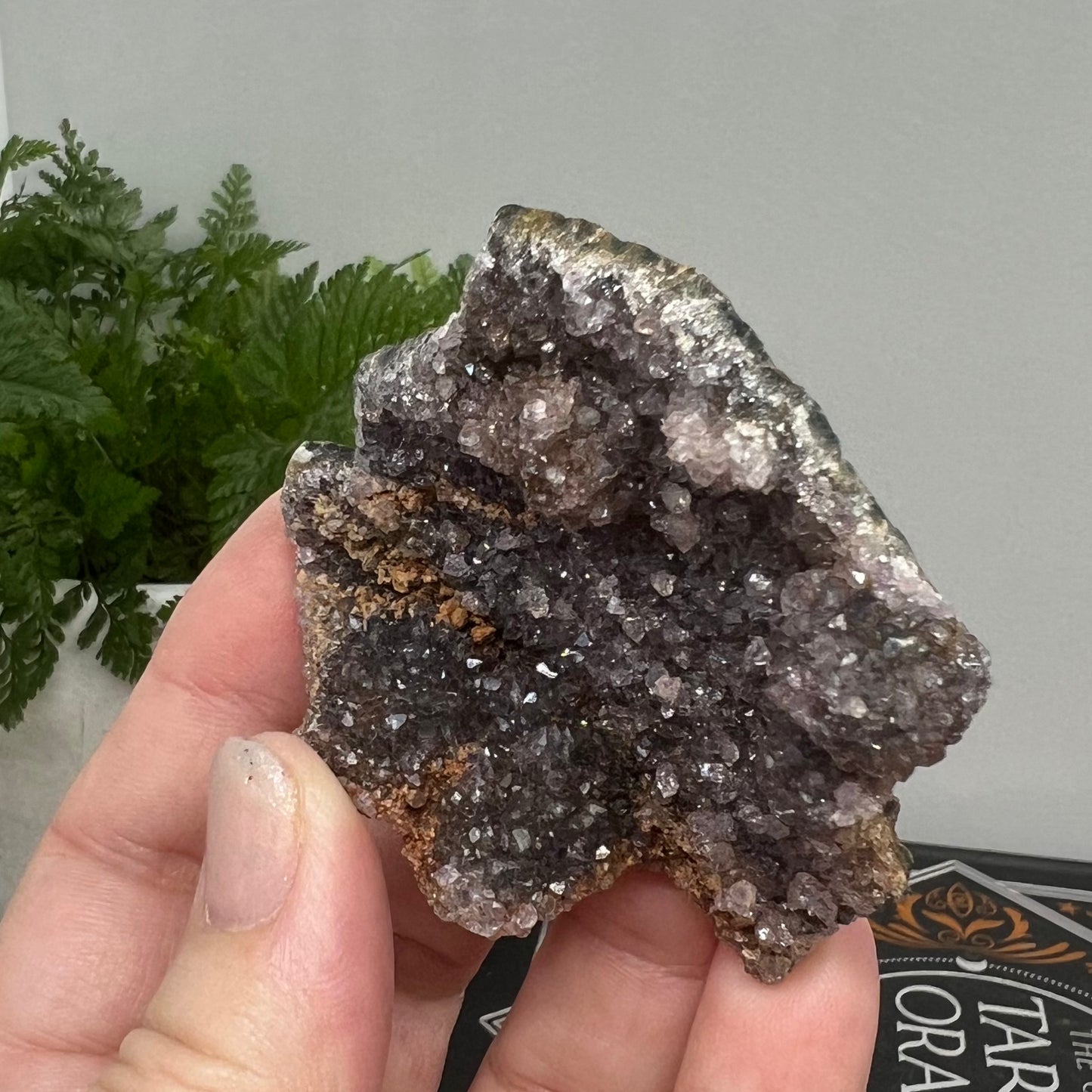 Amethyst Cluster - Raw Rainbow Amethyst Cluster with iron oxide coating