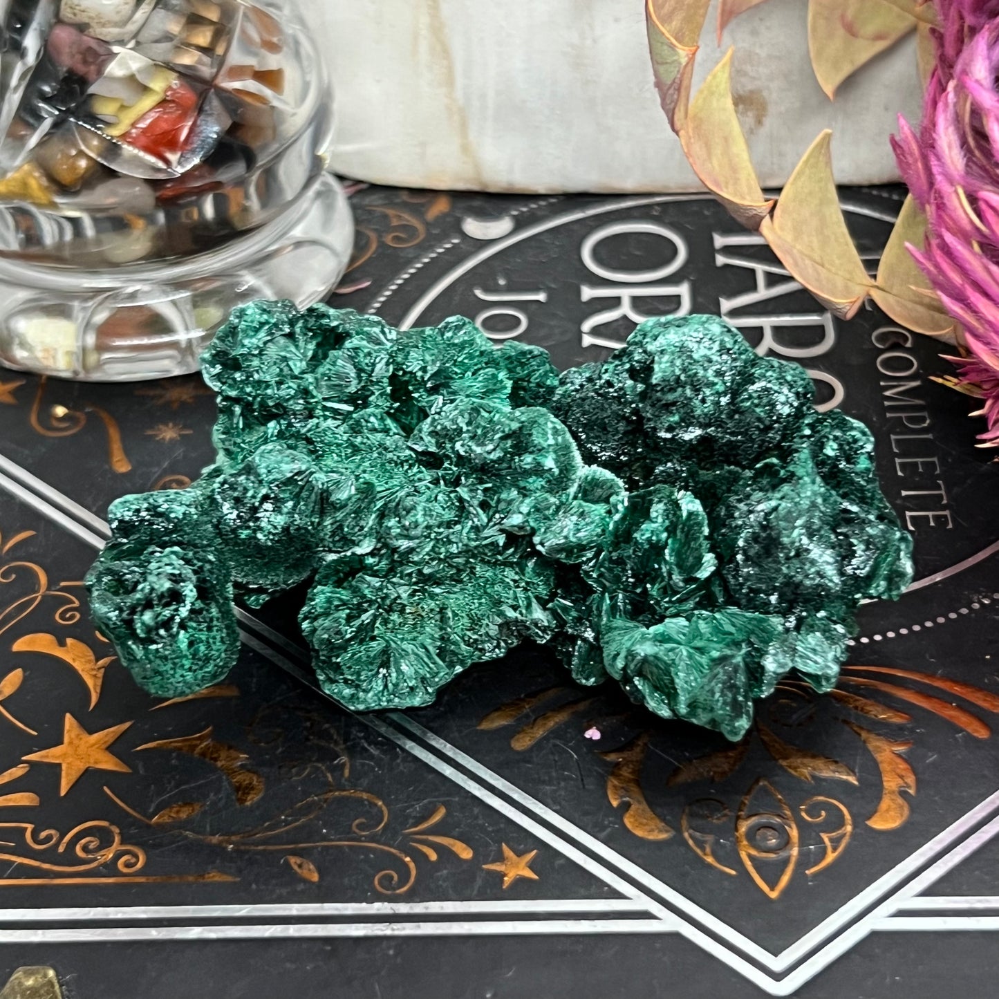 ‘Velvet’ Malachite (Congo): Botryoidal, silky fibrous specimen (106.45g)