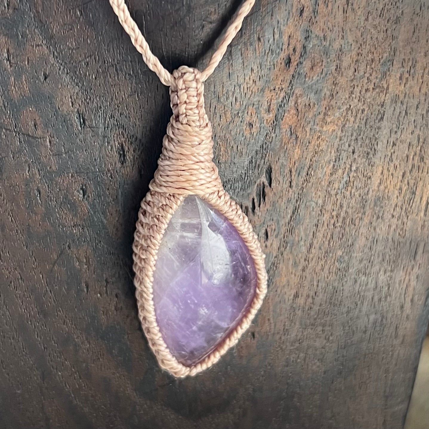 Amethyst Macrame Necklace