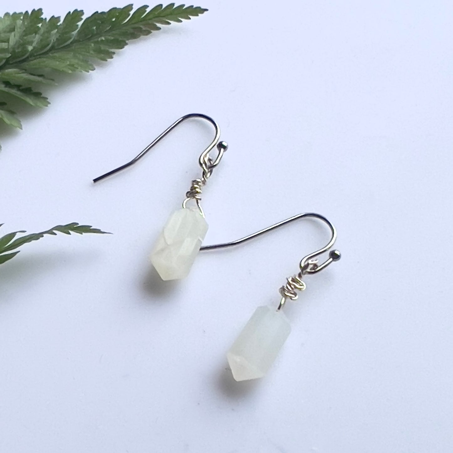 Moonstone Double Terminated Point Earrings