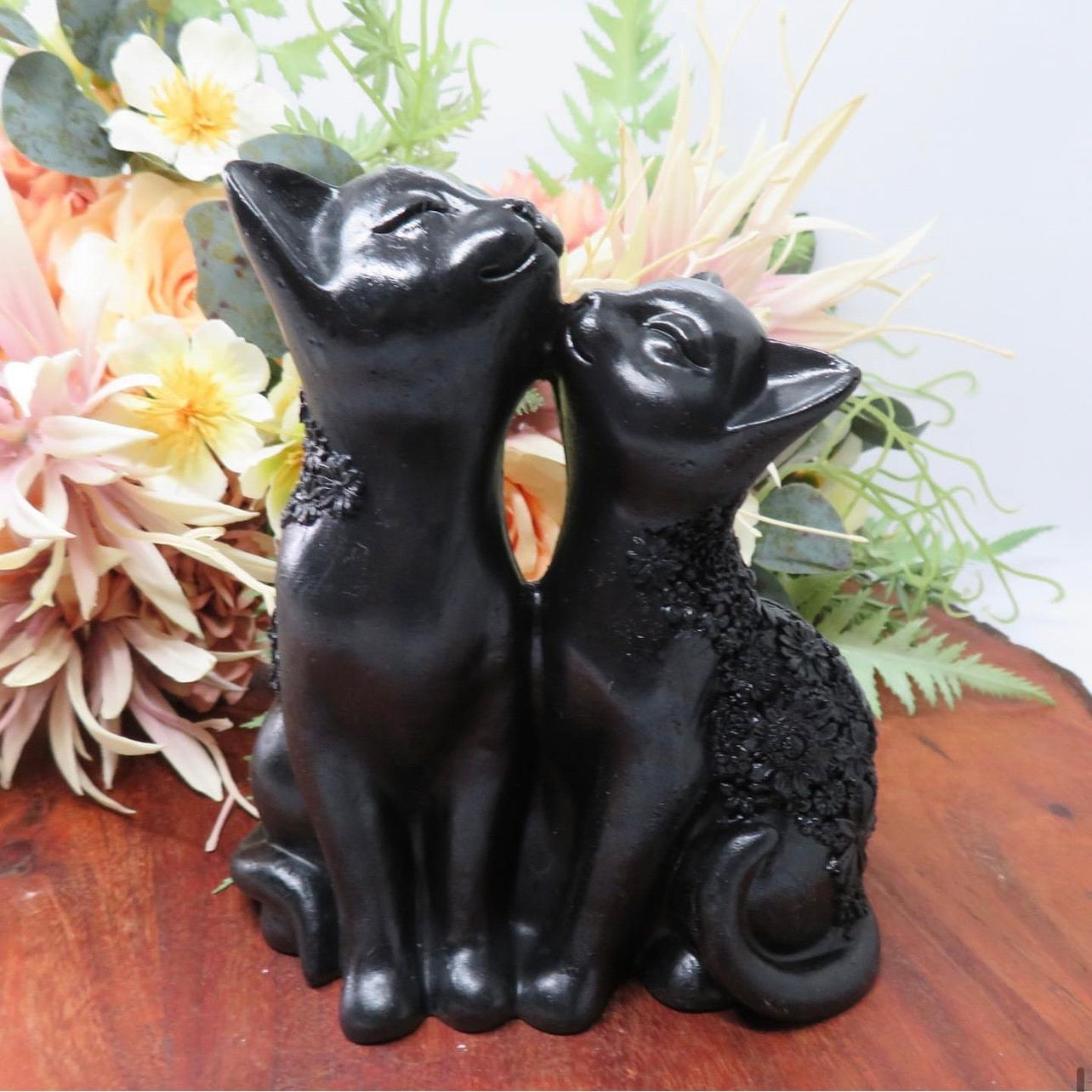 Molded Shungite two cats figurine