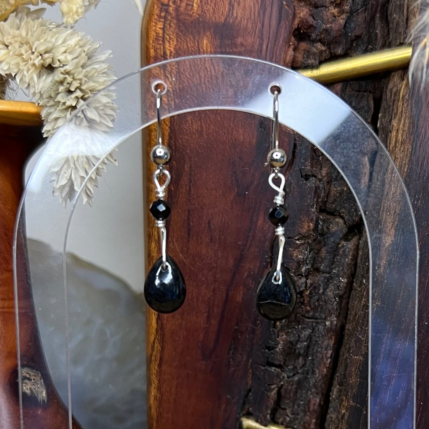 Black Tourmaline & Spinel Crystal Earrings: Protective ∙ Resilience ∙ Balancing